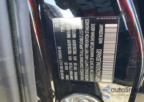 2021 Porsche Macan Base z USA, uszkodzony, nr VIN WP1AA2A5XMLB04683